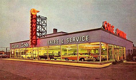 Start your deal, get financing, & save time at the dealer! 1950's Dave Cole Pontiac Dealership in 2020 | Dealership ...