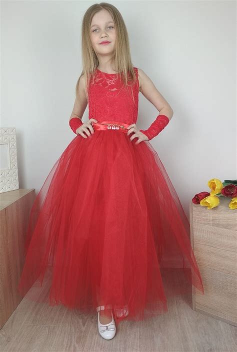 Длинное выпускное платье красное на девочку 4-10 лет, цена 555 грн ...