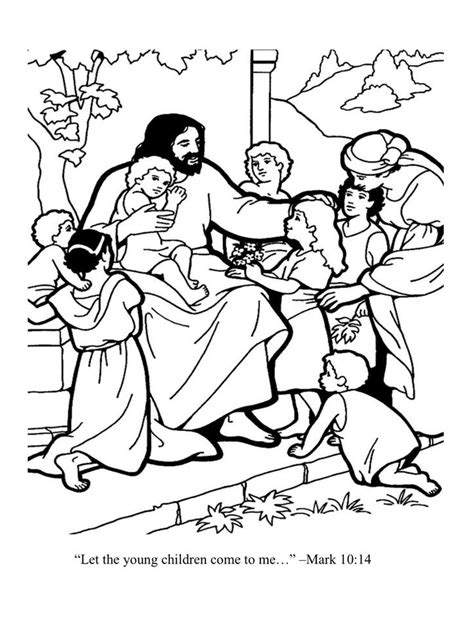 These coloring pages are gathered together by parable story to help you find what you are looking for easily and quickly. Let the young children come to me | Sunday school coloring ...