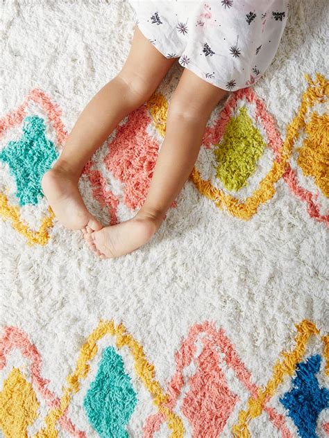 Der teppich ich hochwertig gewebt teppich, dekoration, leuchtbild, kinderzimmer, vertbaudet. Vertbaudet Hochflor-Teppich "Harlekin", Baumwolle in