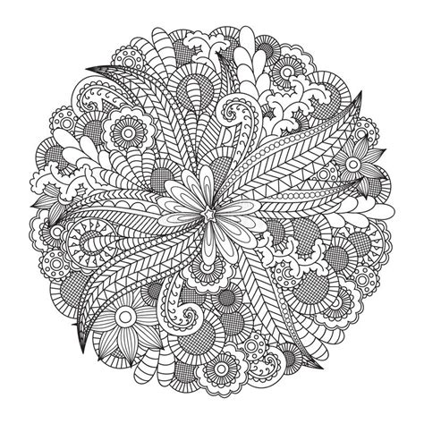 Search 123rf with an image instead of text. Round Floral Pattern For Coloring Book. Stock Vector ...