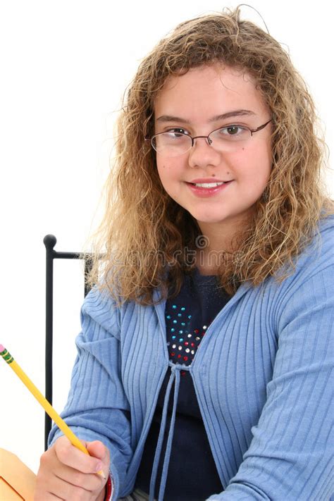 Wow, you're 13 years old. Beautiful 12 Year Old Girl Holding Pencil Stock Image ...