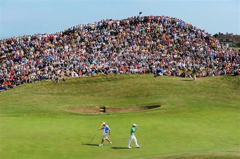 Crowds gather on the maiden, the iconic 6th hole at royal st george's darren clarke celebrates achieving his dream of winning the open, 2011 thomas bjorn's challenge fades at the 16th hole as he takes 3 to get out of the bunker, 2003 tom lewis claims the silver medal, 2011 world number 396 ben curtis shocks the golfing world claiming the claret jug, 2003 bobby locke celebrates with a beer as he wins his first open championship, 1949 greg norman wins his second claret jug claiming victory at. Record Breaking Sales for The 149th Open