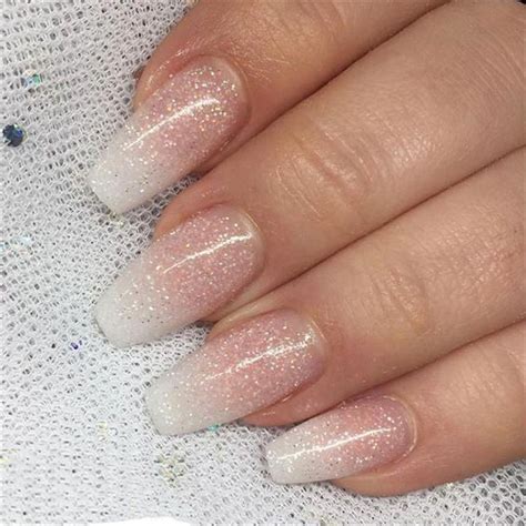 French Ombre Nails with Gold Glitter; baby boomer; coffin ... These simple white ombre french tip coffin nails are perfect if you like a clean look.