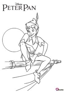 Anyone who sees a flag like this will surely tremble and be afraid. Peter Pan on pirate ship Jolly Roger coloring page ...