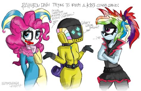 But what he didn't know that he will fall in love. #965307 - artist:flutterthrash, clothes, clown, costume ...