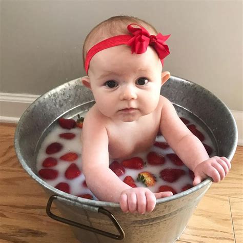 Directly above shot of boy playing with toy in bathtub. A Strawberry Milk Bath Photoshoot in 2020 | Strawberry ...