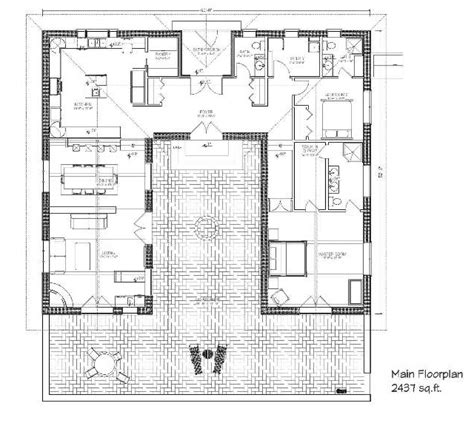 Usually surrounded by a low wall or. "Bale Hacienda" Straw Bale Plans | Courtyard house plans ...