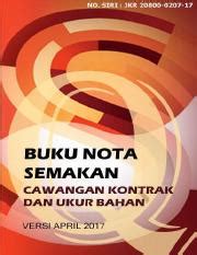 Pihak jabatan kerja raya (jkr) ada mengeluarkan buku panduan pentadbiran kontrak kerja raya (edisi ketiga) dalam bentuk soft copy antara kandungan buku pentadbiran tersebut adalah seperti berikut: Buku Nota Semakan CKUB.pdf - P ENGENALAN Buku Nota Semakan ...