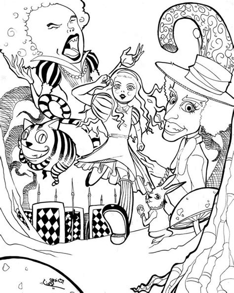 Alice in wonderland coloring pages. Alice In Wonderland Poster Coloring Page - Download ...