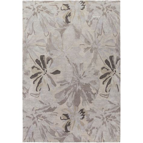 Rosalie black green rug, a modern floral style area rug made from soft polypropylene yarn in shades of black, grey, ivory and green #therugswarehouselondon. Mchaney Floral Handmade Tufted Wool Taupe/Light Gray Area ...