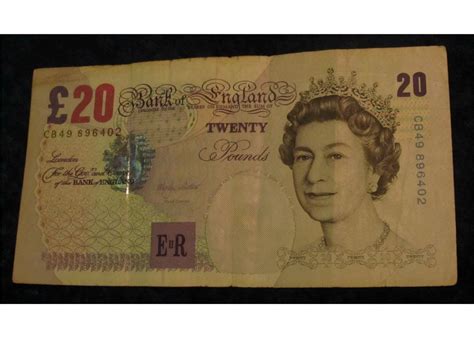 They were withdrawn from circulation in 2010. 853. Bank of England 20-Pound Note. Exchange about $30.00