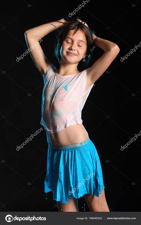 Tiny redheaded teen tries to deep throat a fat dick. Portrait Charming Child Standing Wet Slender Body Pretty ...