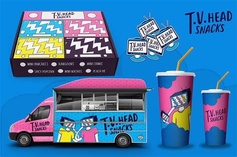 This week's food truck map for nashville, tn. T.V. Head Snacks Food Truck App and Brand on Behance