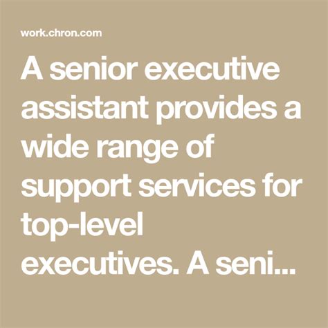 Executive assistant job description example, duties, tasks, and responsibilities. Job Descriptions for Senior Executive Assistants ...