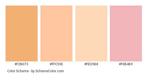Color swatches are defined by using the hexadecimal code for the color and are sorted by the hexadecimal the color names are descriptive and shouldn't be used to specify a color unless you are using the 16 named colors or svg colors. Peach Rose Color Scheme » Image » SchemeColor.com