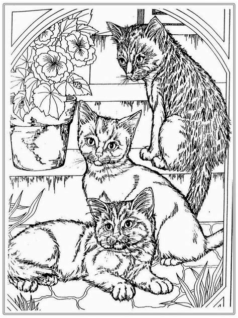 猫（ねこ・ネコ・CAT)の塗り絵テンプレート【ぬりえ】(大人～子供まで） 画像まとめ - NAVER まとめ Cat_29 cats coloring pages for teens and adults | coloring.