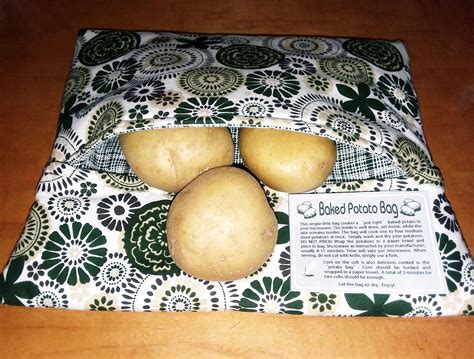 Microwaving potatoes in a plastic bag. microwave potato bag, green and white baked potato steamer ...