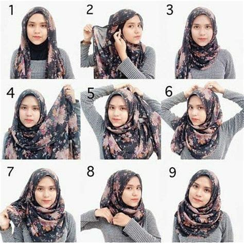 Selipkan satu sisi hijab ke sisi lain. 25+ Model Tutorial Hijab Segi Empat Simple Terbaru 2019 ...