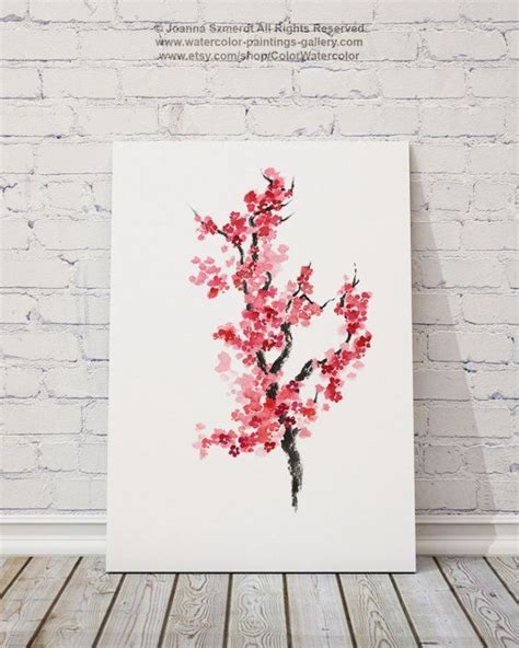 See over 31,587 cherry blossoms images on danbooru. Cherry Blossom Flowers Watercolor Painting Japanese Home | Etsy | 1000 in 2020 | Tree painting ...