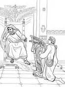 See that there is nothing in my hand. David Spares King Saul coloring page | Free Printable ...