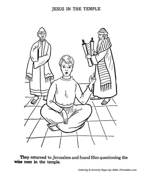 Download Jesus Youth Coloring Pages - Jesus in the temple 4 | Bible ...