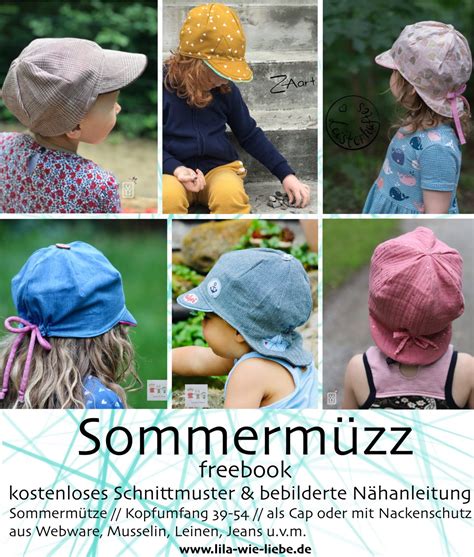 Schnittmustern und anleitung ebook für einen einfachen. Sommermüzz Freebook - kostenlose Anleitung und Schnittmuster einer Sommermütze für Kinder - Lila ...