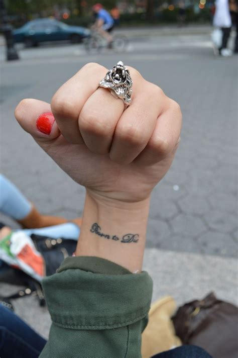 Download 10,000 fonts with one click for $19.95. Born to Die Lana Del Rey Wrist tattoo | Tattoo | Pinterest ...