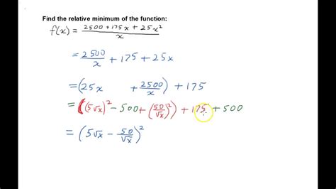 Find the Minimum of Rational Function - YouTube