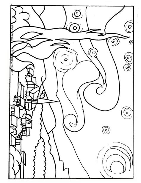 Делимся раскрасками в формате pdf. Starry Night Coloring Page - Coloring Home