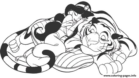 Select from 35970 printable crafts of cartoons, nature, animals, bible and many more. Jasmine Sleeping With Her Tiger Disney Princess Sbacd ...