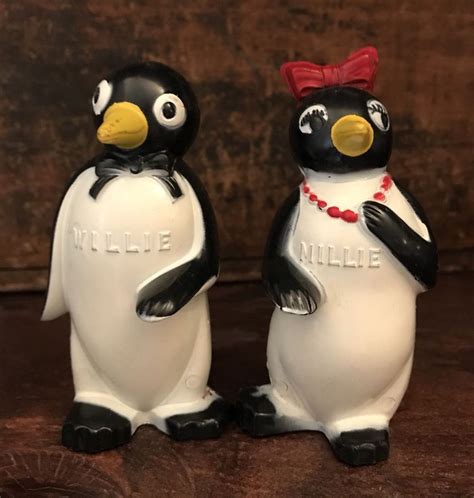 Penguin salt pepper shakers ceramic holiday table decor christmas collectibles. Vtg Kool Cigarettes Willie Millie Penguins Salt Pepper ...