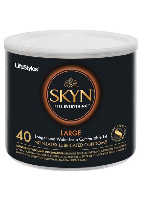 Lifestyles Skyn Large 40 Non-Latex Lubricated Condoms Bowl ...