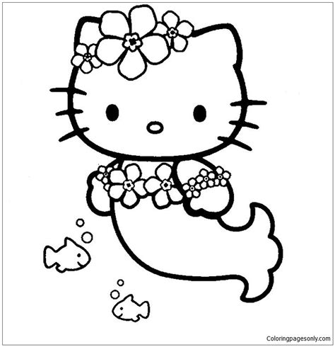 Free printable hello kitty mermaid coloring pages. Luxury Hello Kitty Mermaid Coloring Page - Free Coloring ...