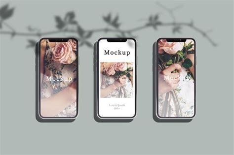 Download Top view of three smartphones with photo... | Free Psd # ...