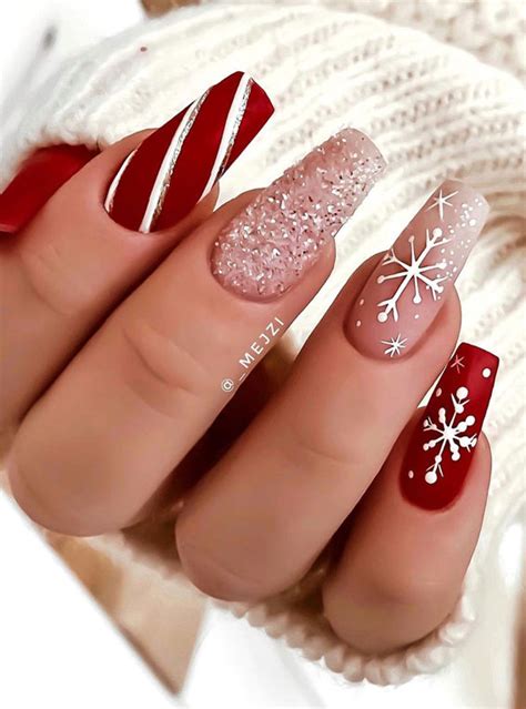 2020 gel nails for christmas : 25+ Christmas Nails 2020 : Pink and Red Christmas Nails