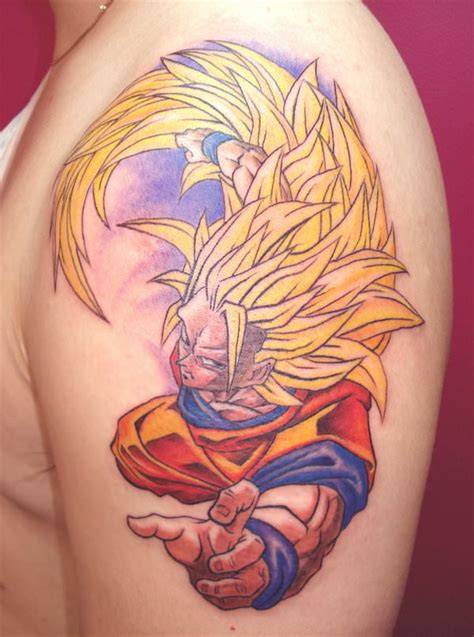 Check out the top 39 best dragon ball franchise tattoo ideas. A tattoo of Goku from the Dragonball manga and anime ...