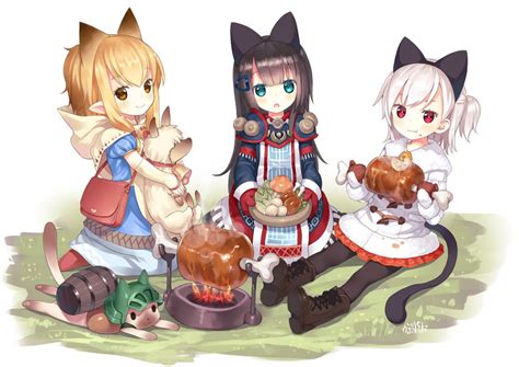 For kemonomimi, a feature of moe anthropomorphism, see moe anthropomorphism in wild cats, the ancestors of domesticated felines, this pouch appears to be present to provide extra room in case the animal has the opportunity to eat a. Safebooru - 3girls :o :t animal ears animal helmet aqua ...