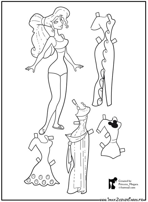 Coloriages filles beautiful coloriage naissance fille with. Coloriage hercule de walt disney,Colle les habits découpés ...