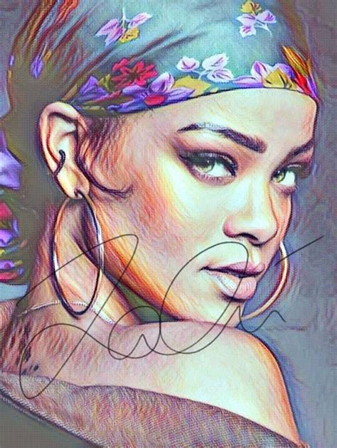 First part of this video is the pencil sketch, then a step by step drawing. Rihanna Poster PRINT Coloured Drawing Illustration Wall ...