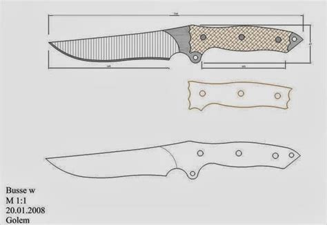 Pro m, diseño del famoso gil hibben con hoja de 13cm de largo y largo total de 27cm. Moldes de Cuchillos | Plantillas cuchillos, Cuchillos ...