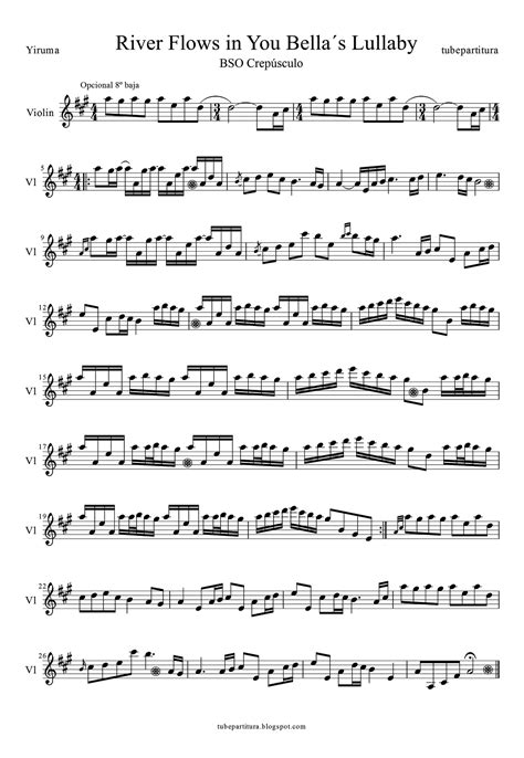 Once you download your digital sheet music, you can view and print it at home, school, or anywhere you want to make music, and you don't have to be connected to the internet. River+Flows+in+You+Bella´s+Lullaby+Crepúsculo+Violín-1-1.png 1 105×1 600 pixels | River flow in ...