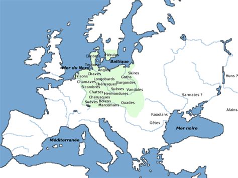 Carte des hôtels aux environs de styrie : Carte Germains Ier siecle (Libre Savoir)