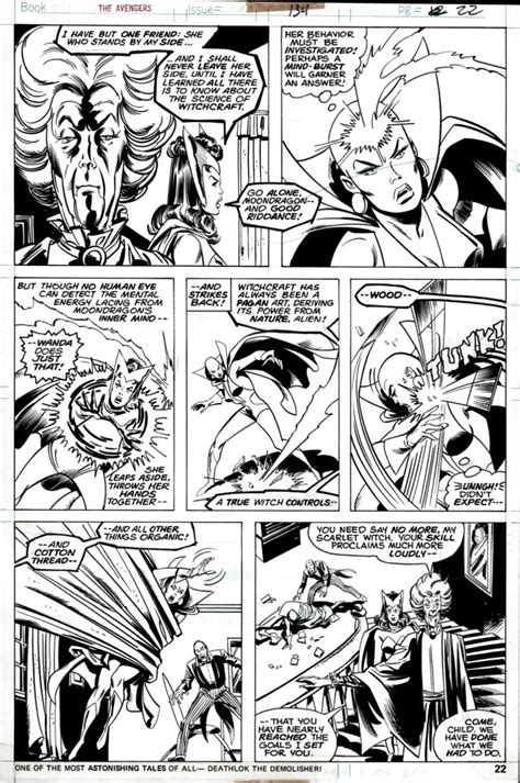 (marvel comics only, 616 preferred). Avengers #134 p 22 (Agatha Harkness, Scarlet Witch, Moondragon, Jarvis!) 1974 Comic Art For Sale ...