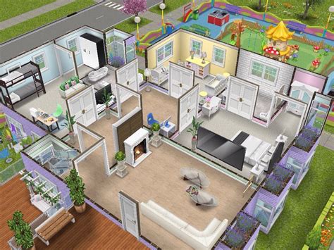 Sims freeplay house design ideas. House 110 Pastel Family Home level 2 #sims #simsfreeplay # ...