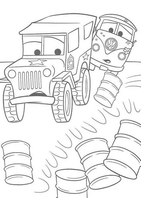 Mater gets a kick out of tractor tipping. Miles Axlerod Crashing Drums In Disney Cars Coloring Page ...