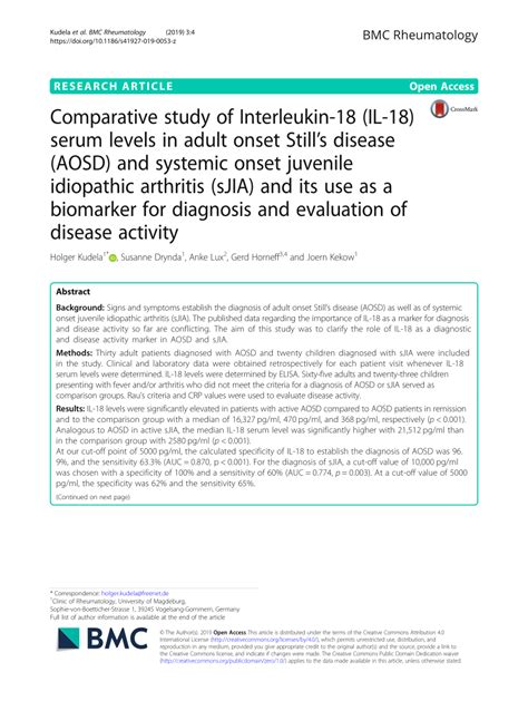 Kontaktdaten und telefonnummern gitta kudela, magdeburg (39104). (PDF) Comparative study of Interleukin-18 (IL-18) serum ...