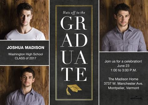 You can also have a combination where you have the details on the front and a. 5x7 Flat Card Set, 120lb | Graduation invitations, Walgreens photo, Graduation cards