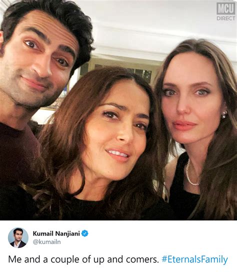 In theaters november 5, 2021. The Eternals Cast members: Kumail Nanjiani (Kingo), Salma ...