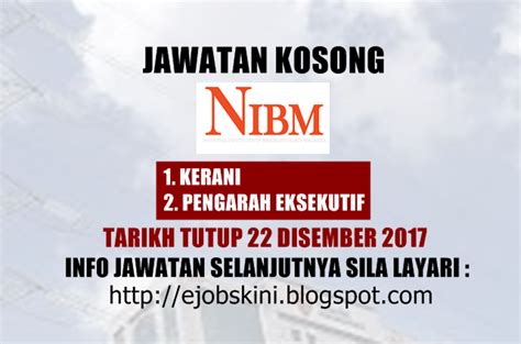 Последние твиты от nibm malaysia (@nibmmalaysia). Jawatan Kosong National Institutes of Biotechnology ...